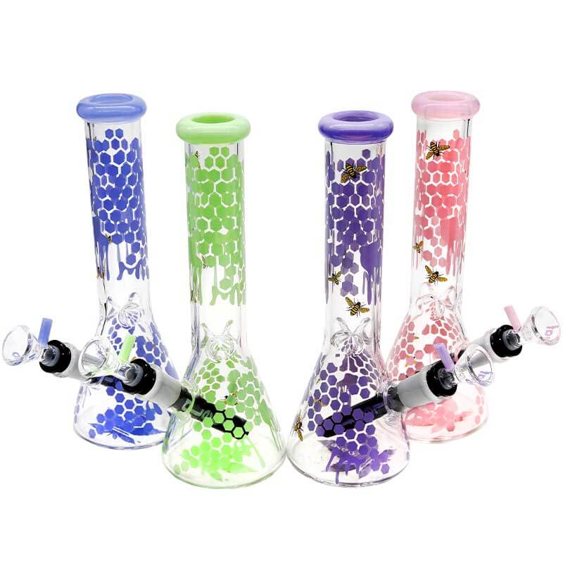 aLeaf The Honeycomb 5mm Beaker Waterpipe (AL1024) | 10 inch | Assorted Colors - image 2 of 2