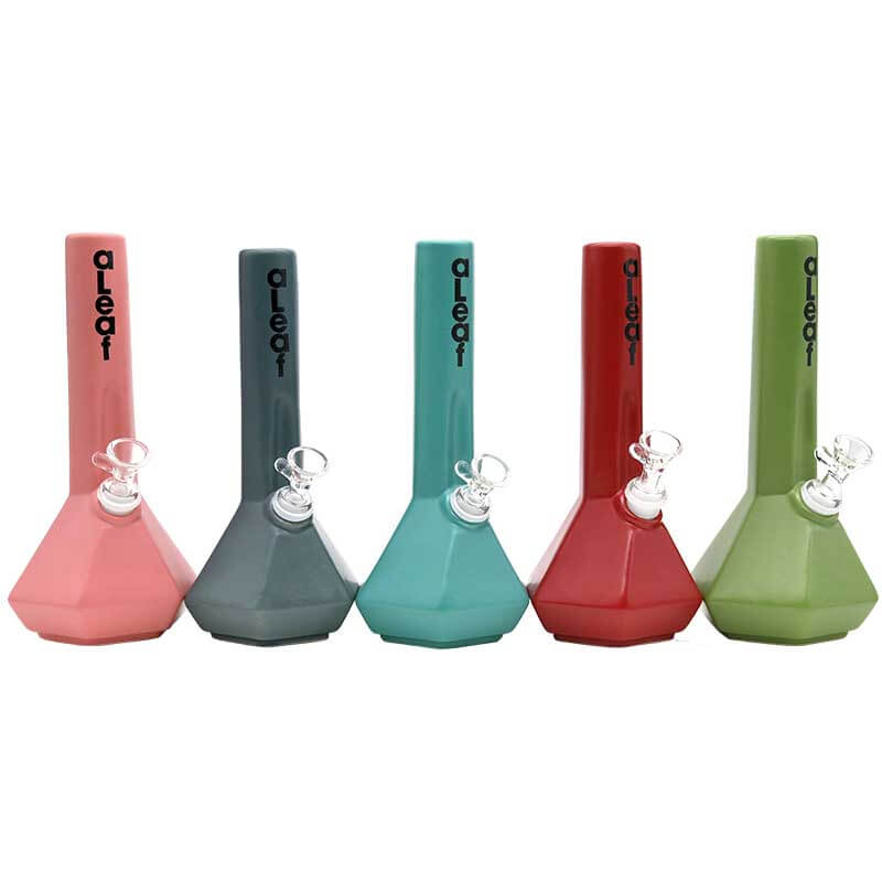 ALeaf Hex Ceramic Waterpipe (AL1040) | 10 inch | Assorted Colors product image