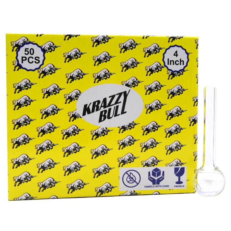 Krazzy Bull Pipe | 4 inch | 50 Count Display | Clear product image