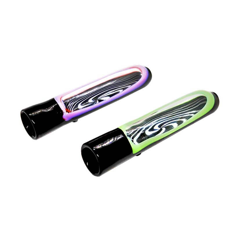 Full Black See Through View Chillum with Slime Color | 3 inch | Assorted Colors product image