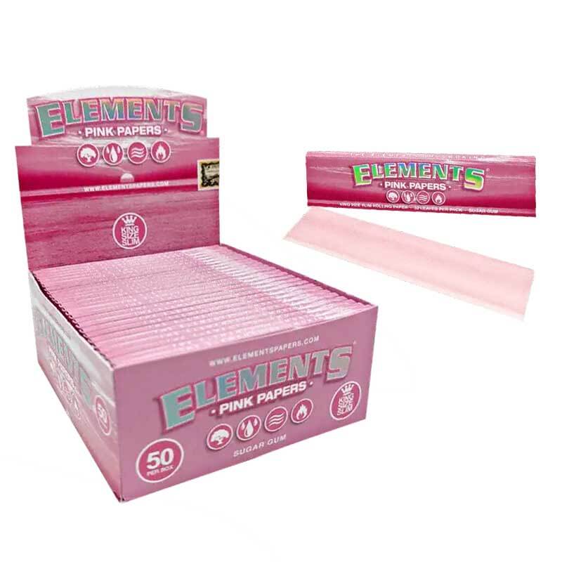 Elements Pink Rolling Paper | King Size Slim | 50 Count Display product image