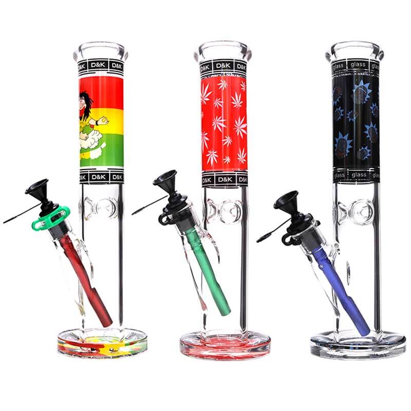 D&K R&M Straight Tube with Color Downstem Waterpipe (DK6491-10) | 12 inch | Assorted Colors - image 1 of 2