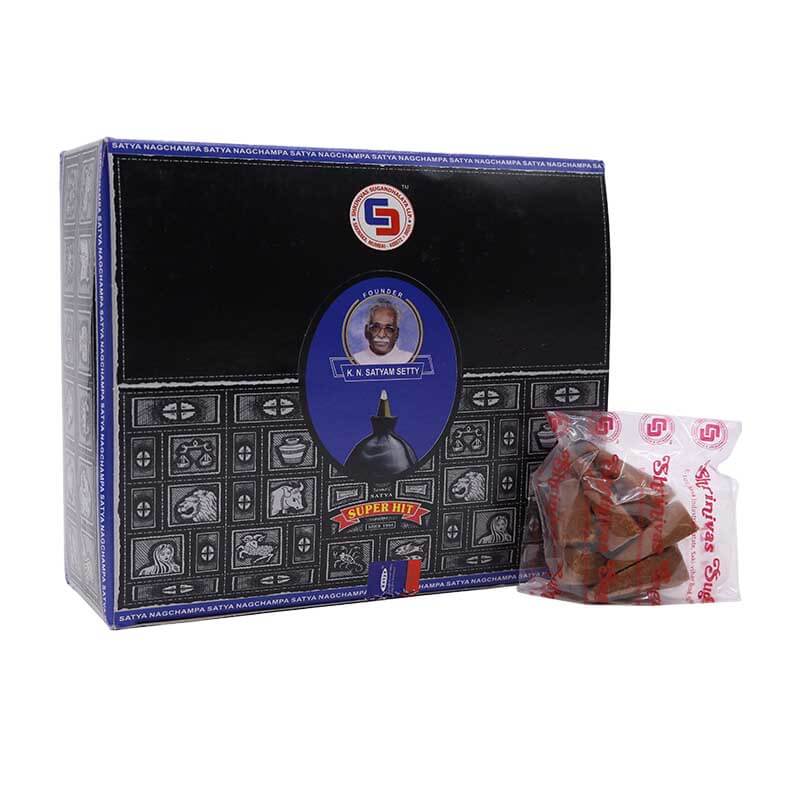Satya Incense Super Hit Backflow Cones | 12 Count Display product image