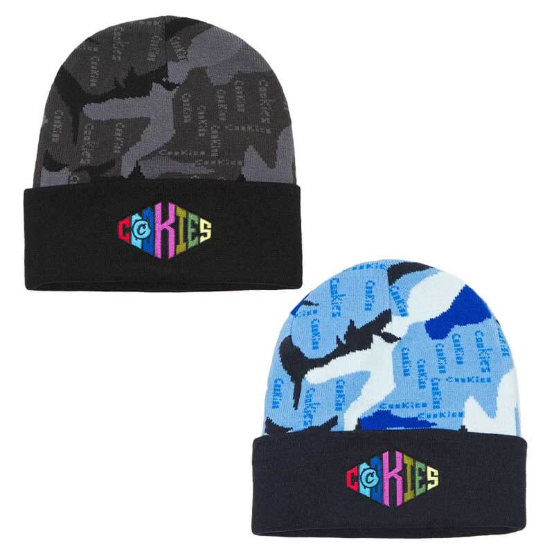 Cookies Acrylic Blend Tonal Camo Jacquard Knit Beanie (X6509) | Assorted Colors  product image