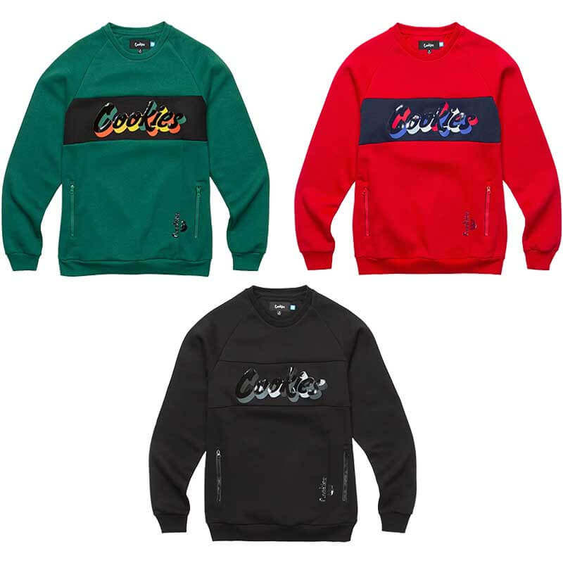 Cookies Fleece Paneled Crewneck Zipper (C6481) | Assorted Colors & Sizes product image