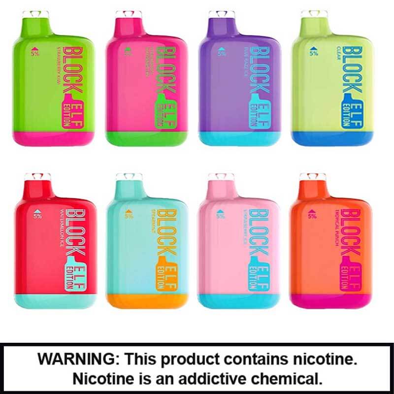 Block Bar Elf Edition Disposable | 5% Nicotine | 6000 Puffs | 5 Count Display  product image