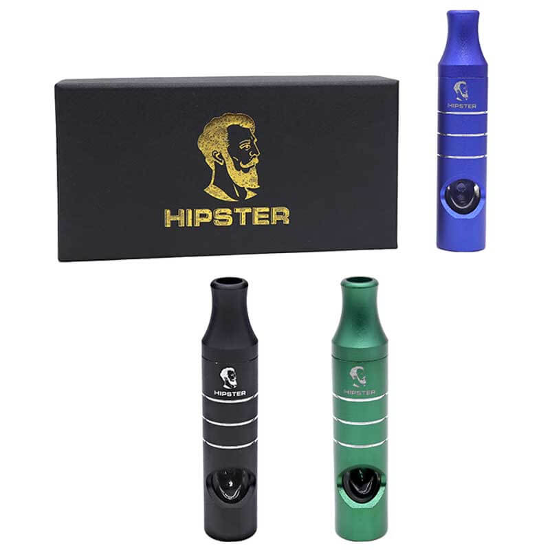 Hipster Flat Metal Pipe With Glass Tubing (PP004) | 4 inch | Assorted Colors product image