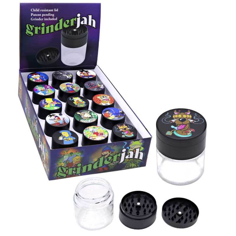 Mixed Character Jar with Grinder | 15 Count Display | Assorted Designs product image