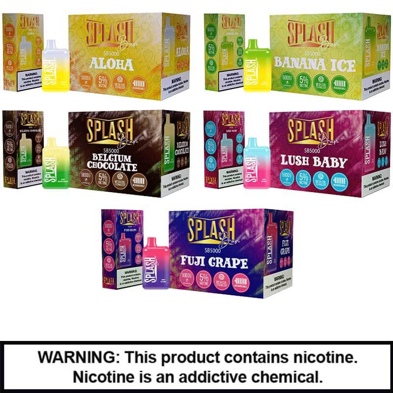 Splash Bar Disposable | 5% Nicotine | 5000 Puffs | 10 Count Display product image