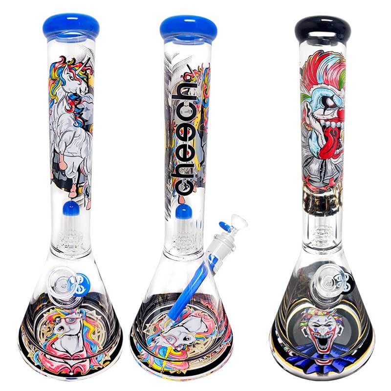 Cheech Unicorn Decal Beaker Waterpipe 12mm (CA-060) | 16 inch product image