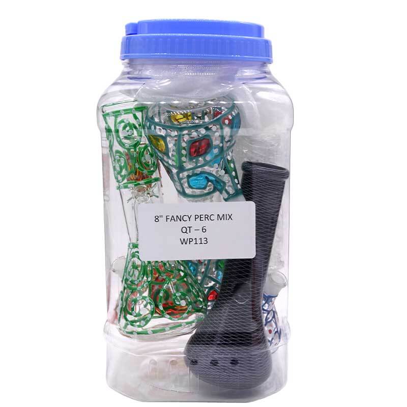Fancy Perc Mix Waterpipe (WP113) | 8 inch | 6 Count Display product image