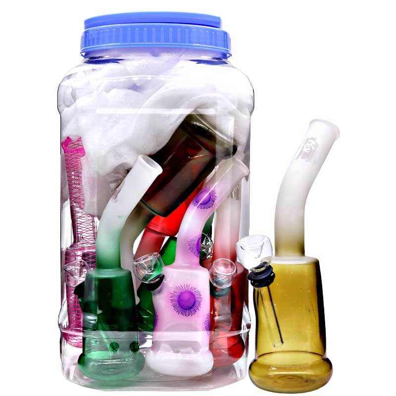 Double Shade Bent Neck BM Waterpipe (WP107) | 8 inch | 10 Count Display product image