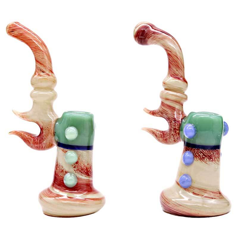 Swirl Design With Slime Colored Top Bubbler (BT-390) | 8 inch | Assorted Colors product image