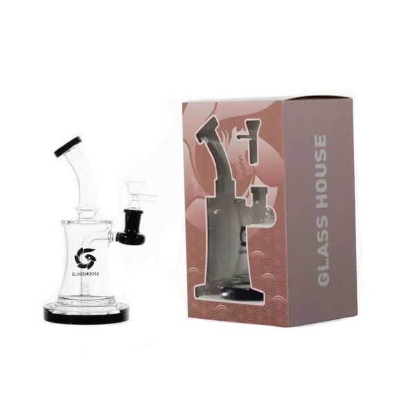 Glass House Hanger Banger Slime Color Bent Neck Waterpipe (HHP-045) | 10 inch | Assorted Colors product image