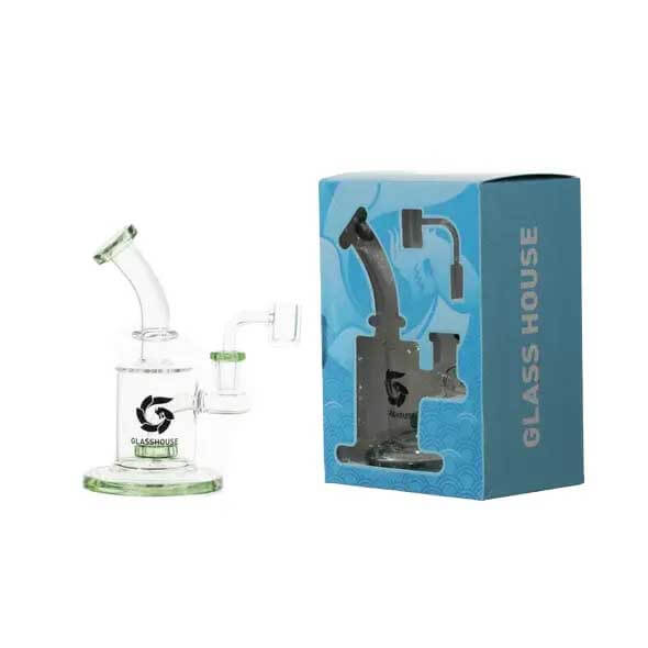 Glass House Hanger Banger Bent Neck Waterpipe (HHP-055) | 10 inch | Assorted Colors product image