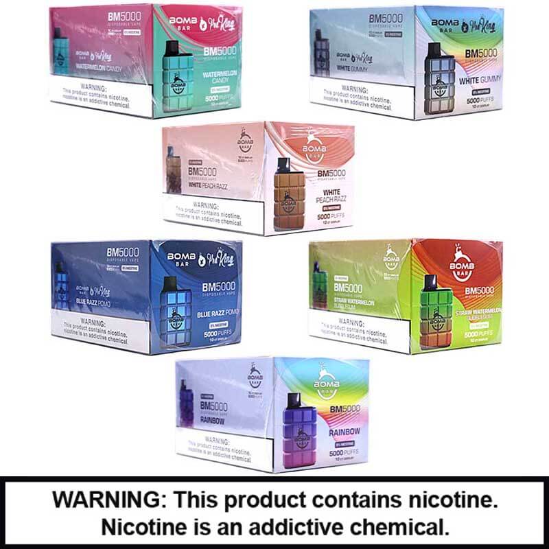 Bombar X Podking BM5000 Disposable | 5% Nicotine | 5000 Puffs | 10 Count Display product image
