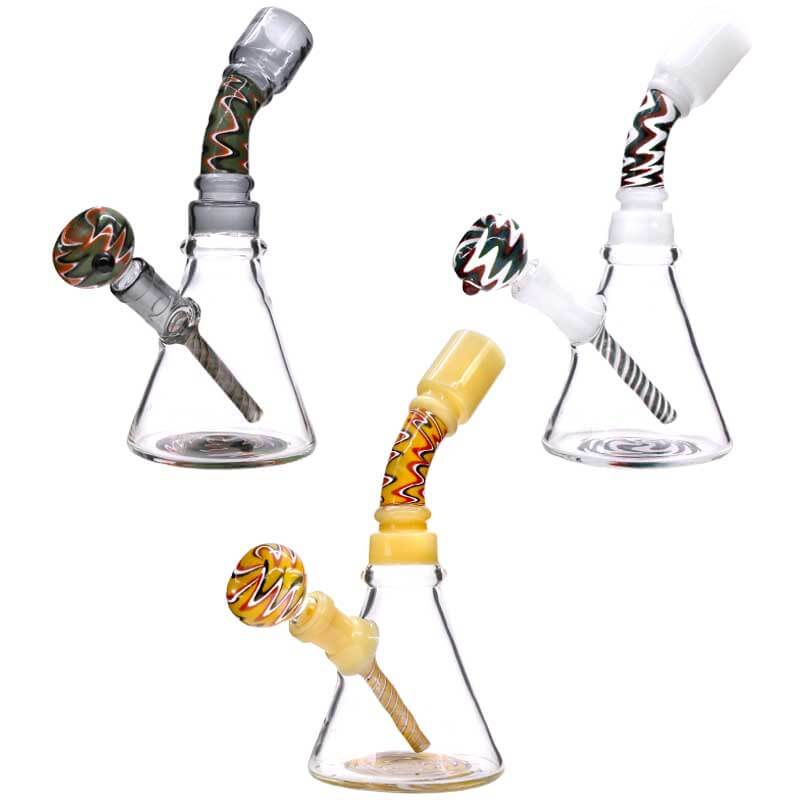 Reverse Artwork Beaker Waterpipe (SB-3477) | 7 inch | Assorted Colors product image
