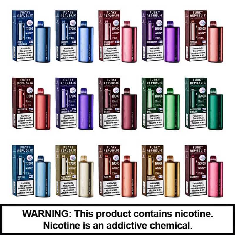 Funky Republic TI7000 Rechargeable Disposable | 5% Nicotine | 7000 Puffs | 5 Count Display product image