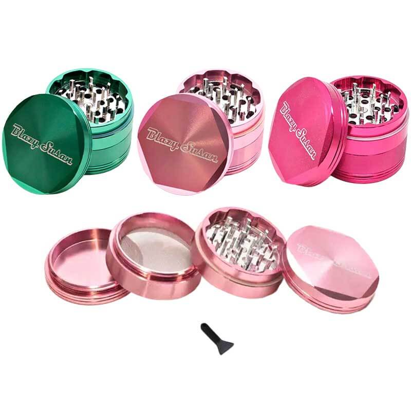 Blazy Susan 4 Part Aluminium Grinders | 2.5 inch | Assorted Colors product image