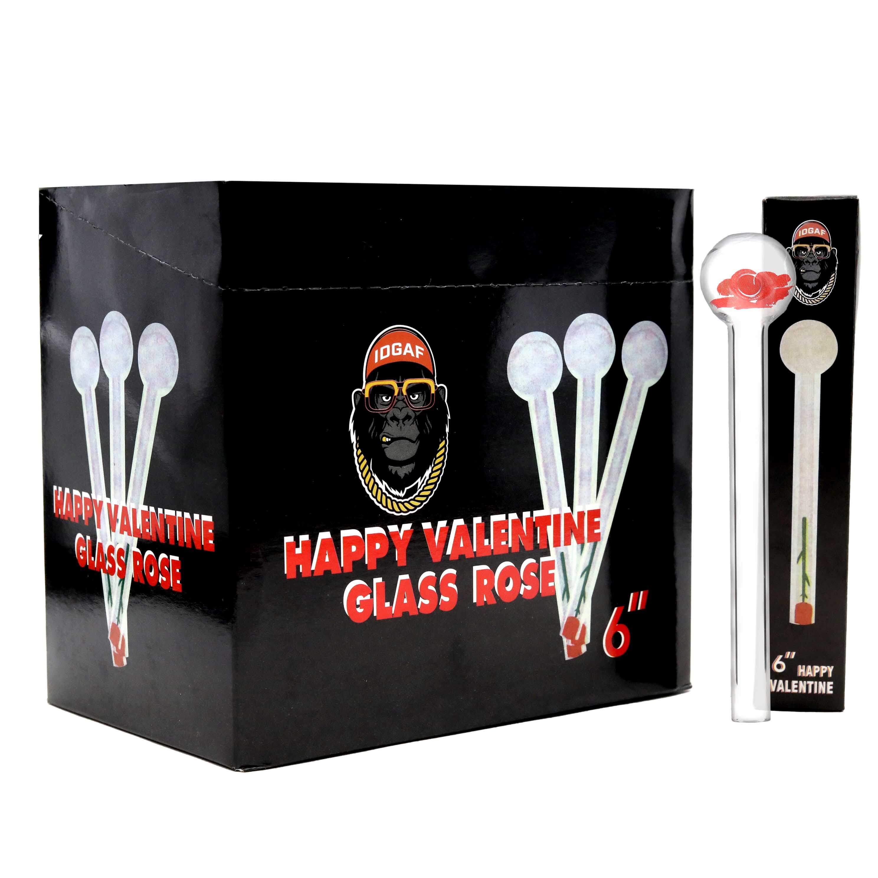 IGDAF Happy Valentine Glass Pipe (55618/PG-155) | 4 inch | 24 Count Display - image 2 of 2