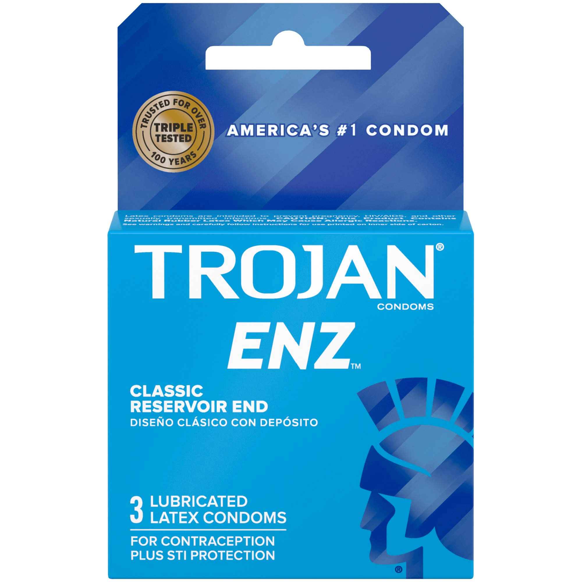 Trojan Latex Condoms | 3 pack | 6 Count Display | Spermic Lube Dark Blue product image