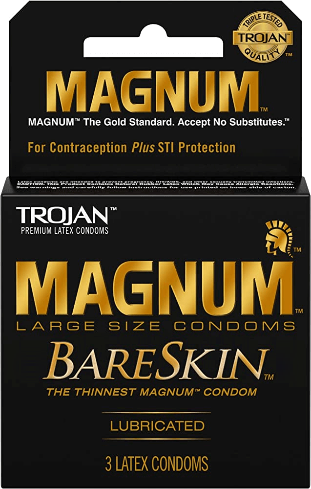 Trojan Magnum Condoms | 3 pack | 6 Count Display | Bareskin product image
