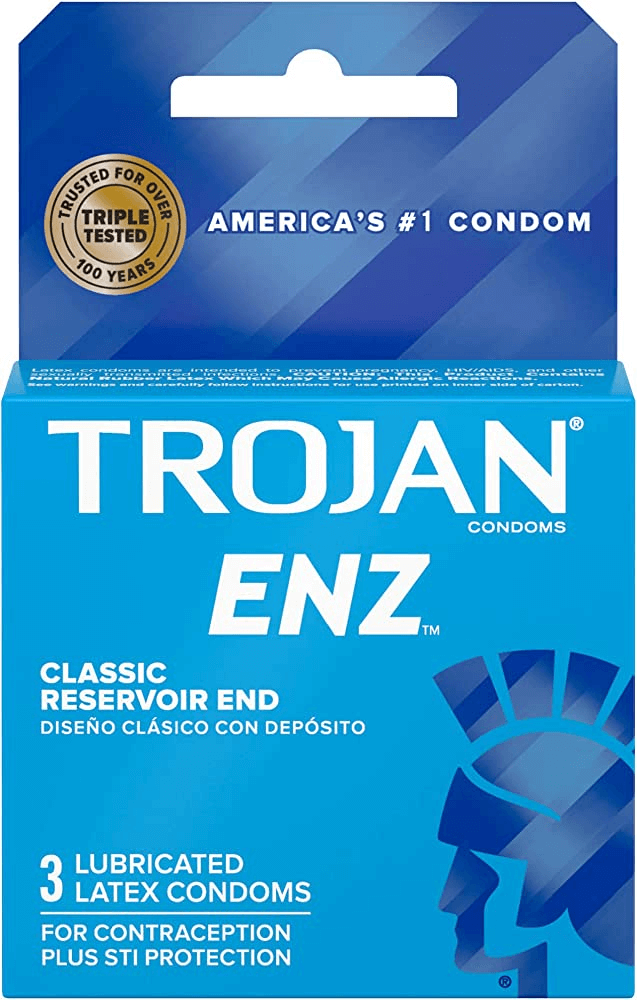 Trojan Latex Condoms | 3 pack | 6 Count Display | Light Blue Regular product image