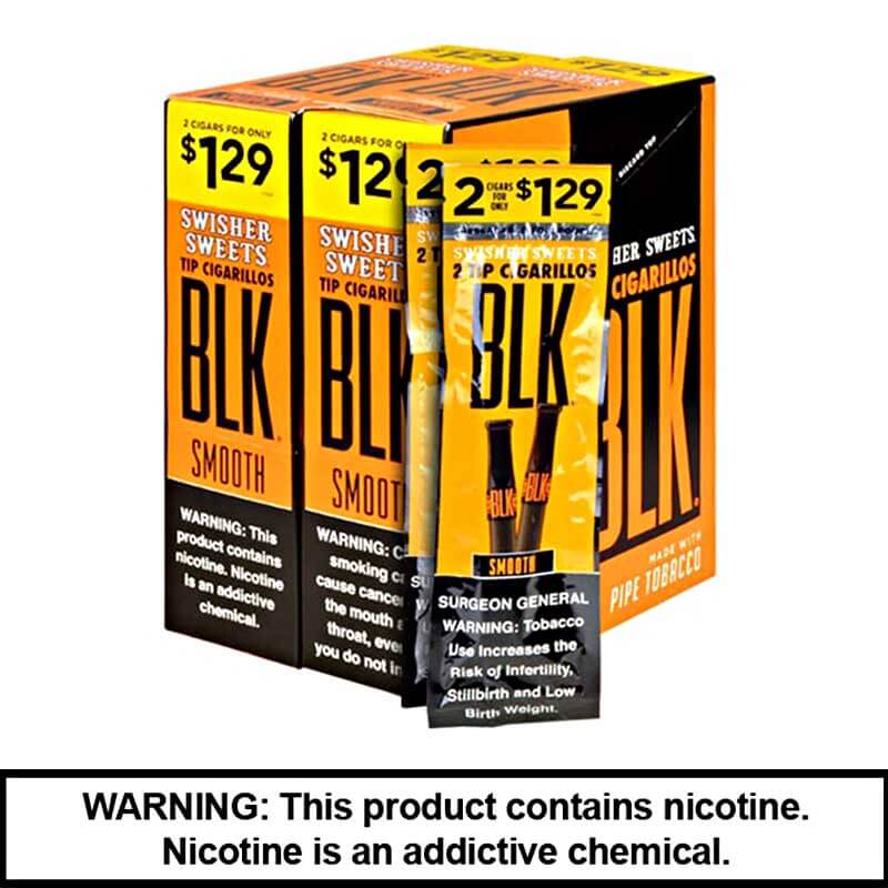 Swisher Sweets Rolled Cigars | 2 Pack For $1.29 | 30 Count Display | BLK Smooth product image