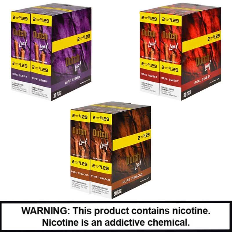 Dutch Natural Leaf Cigar Rolls 2 For $1.29 | 2 Pack | 30 Count Display product image