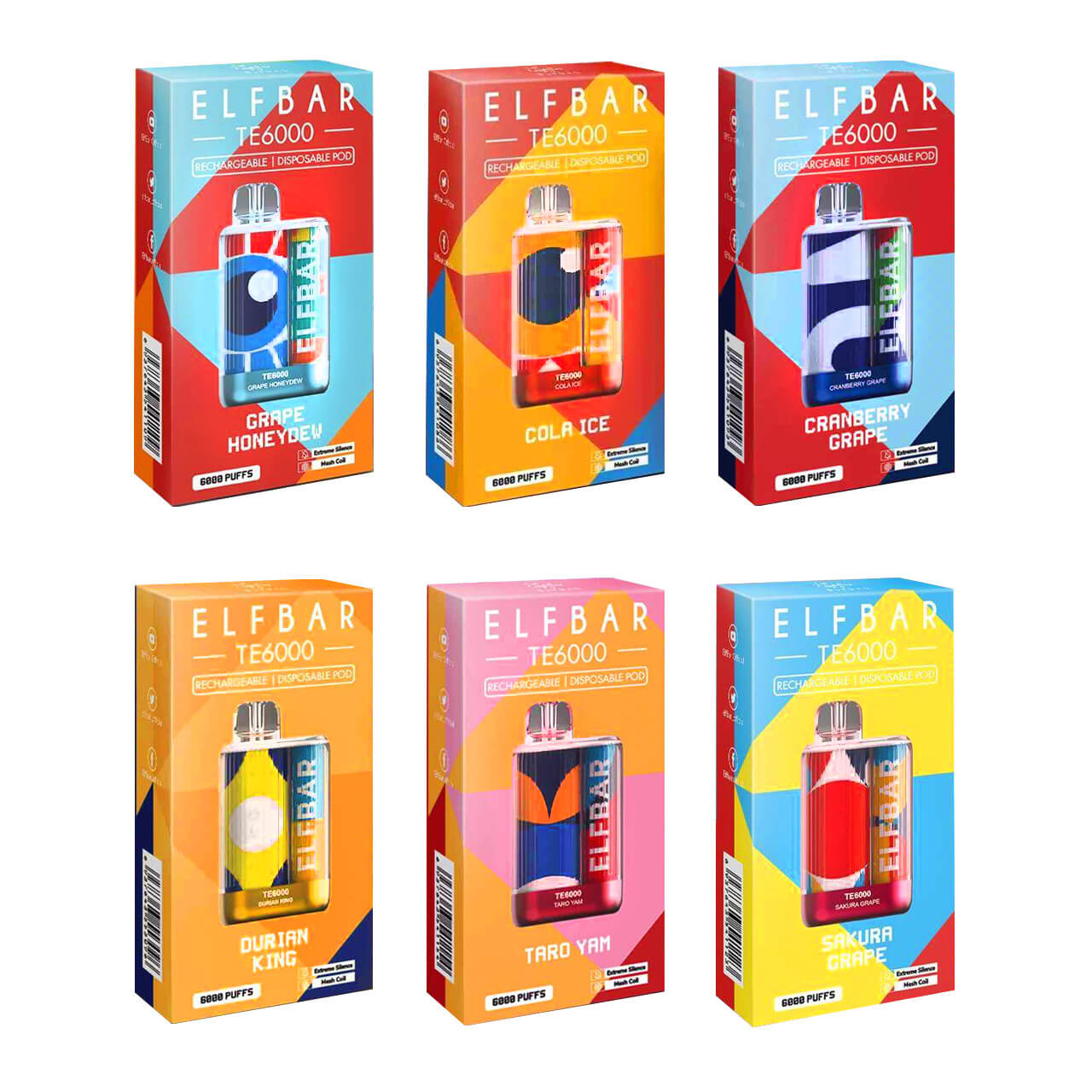 EB DESIGN TE6000 Rechargeable Disposable | 5% Nicotine | 6000 Puffs | 10 Count Display product image