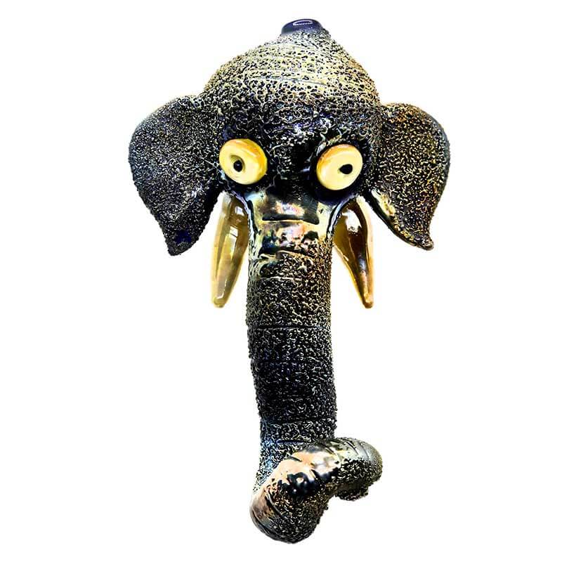 Elephant Head Gold Shaded Handpipe (SB-3759) | 5 inch product image