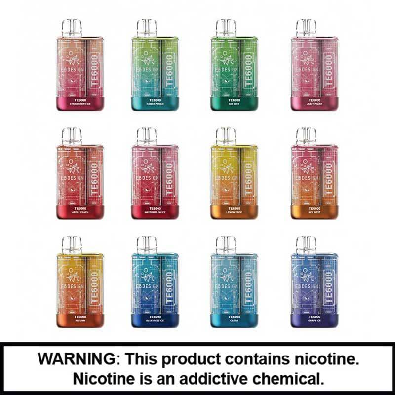 EB DESIGN TE6000 Rechargeable Disposable | 5% Nicotine | 6000 Puffs | 5 Count Display product image
