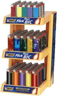 Bic Lighter With 3 Tier Display (LCX399) | Assorted Designs | 150 Count Display product image
