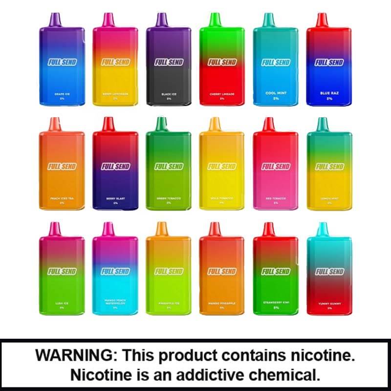 Full Send Rechargable Disposables | 5% Nicotine | 6900 Puffs | 5 Count Display product image