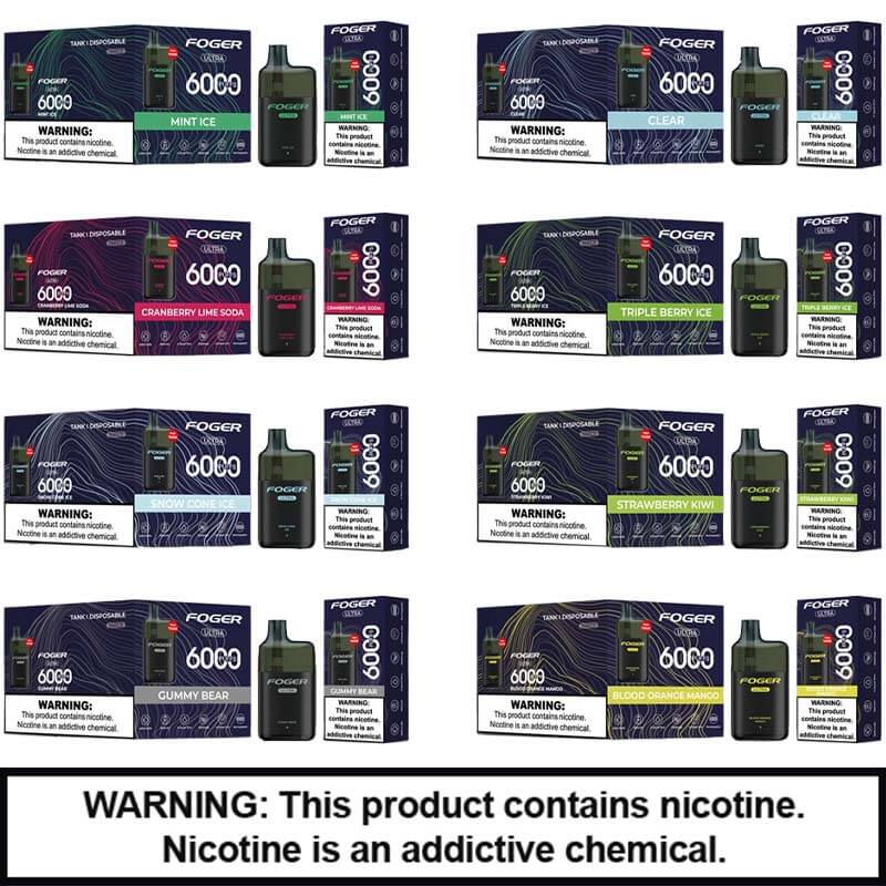 Foger Ultra Rechargable Disposables | 5% Nicotine | 6000 Puffs | 10 Count Display product image