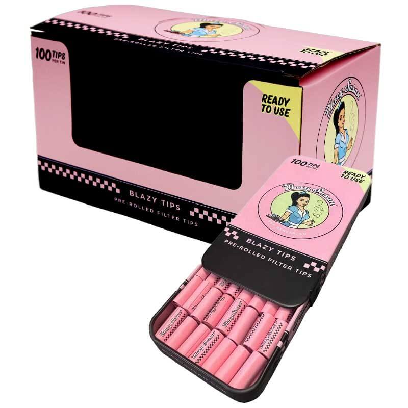 Blazy Susan Pink Filter Tips | 100 Count | 12 Count Display product image