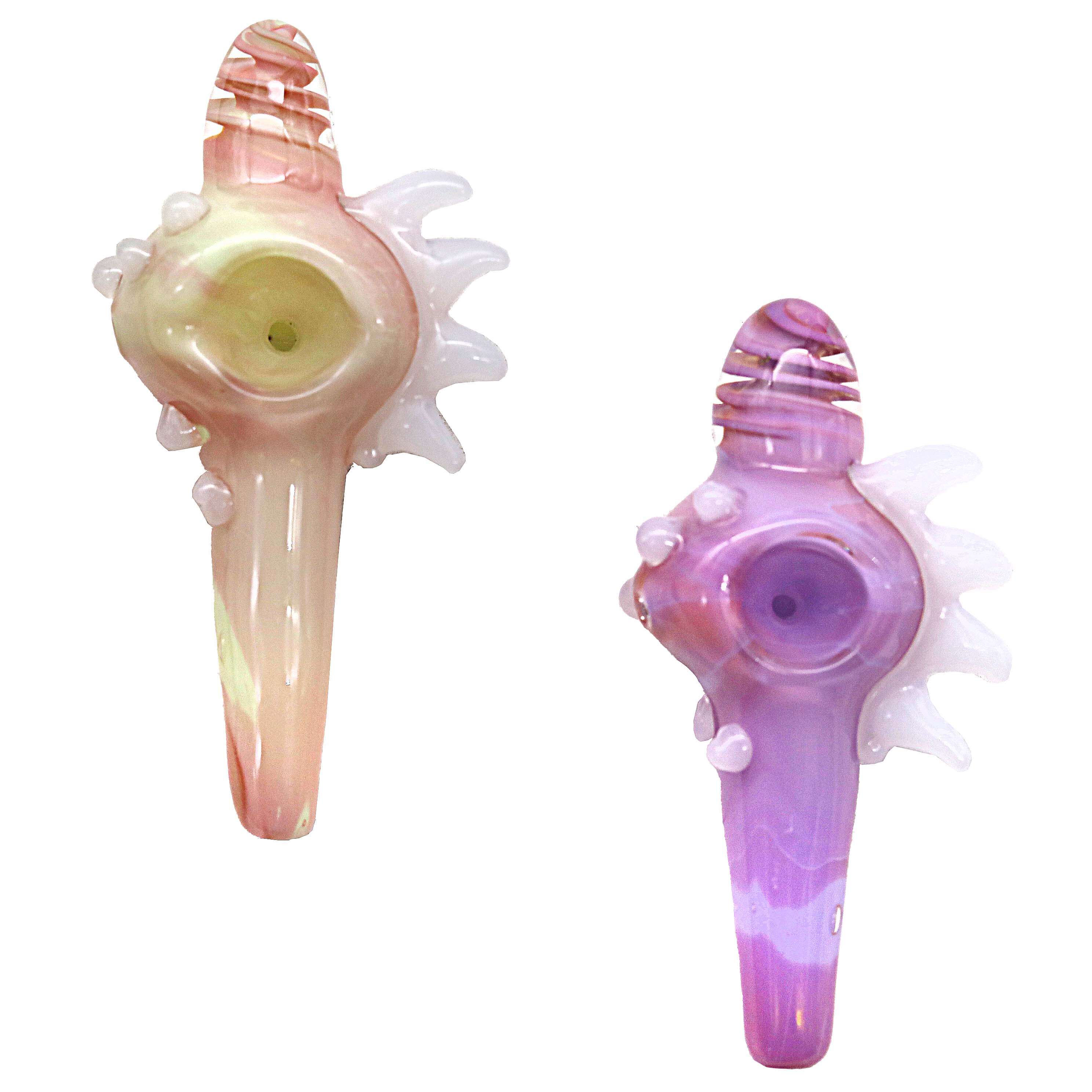 Sea Shell Swirl Top Dotted Handpipe (HP-1) | 4 inch | Assorted Colors product image