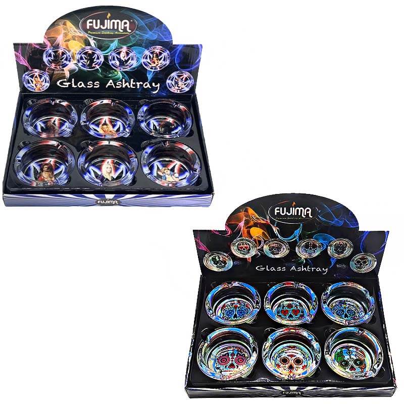 Glass Ashtray | 6 Count Display | Assorted Designs product image