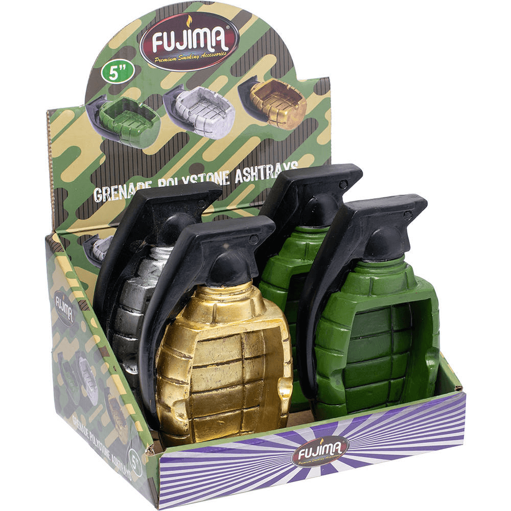 Fujima Grenade Polystone Ashtray (LT414) | 4 inch | 4 Count Display product image