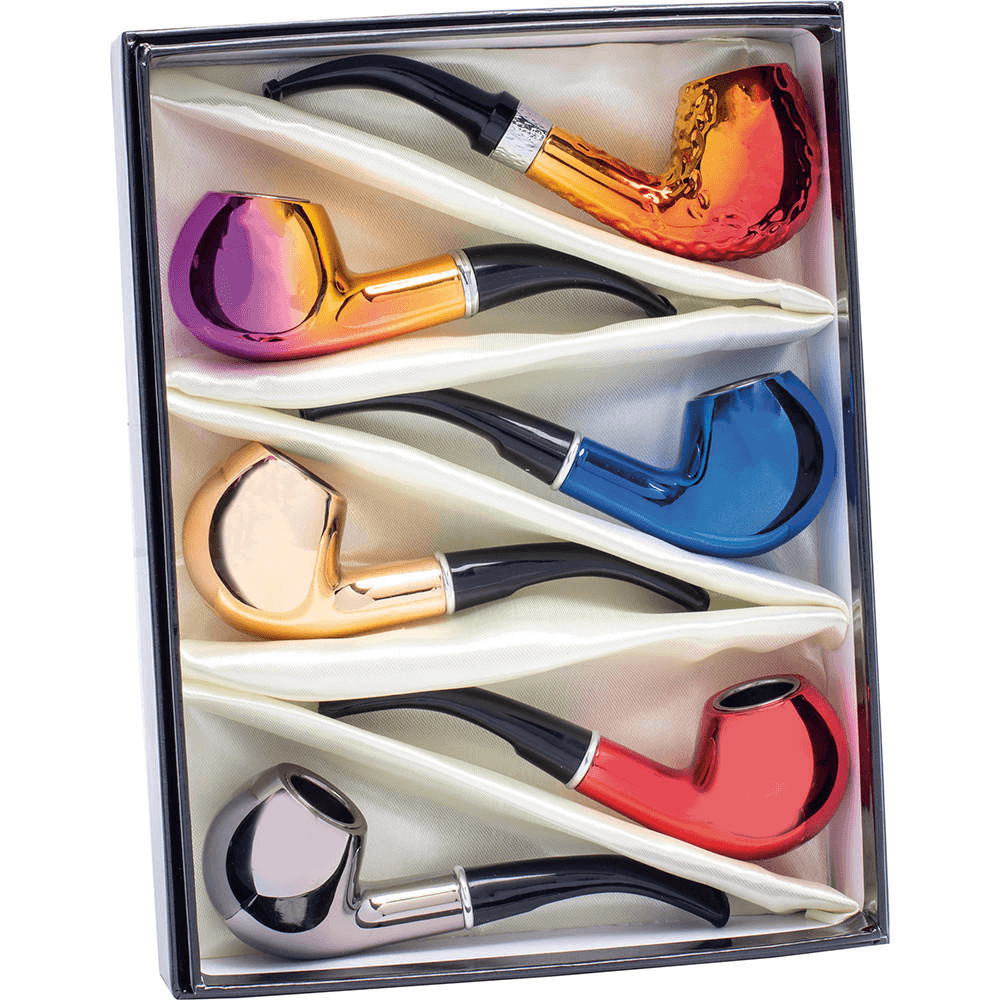 Fujima Rainbow Finish Tobacco Pipe (FP16) | 6 Count Display product image