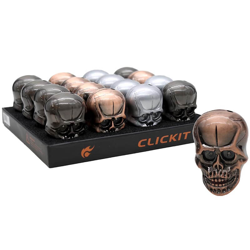 Clickit Skull Flame With Light And Sound Torch Lighters (GH-9067) | 16 Count Display product image