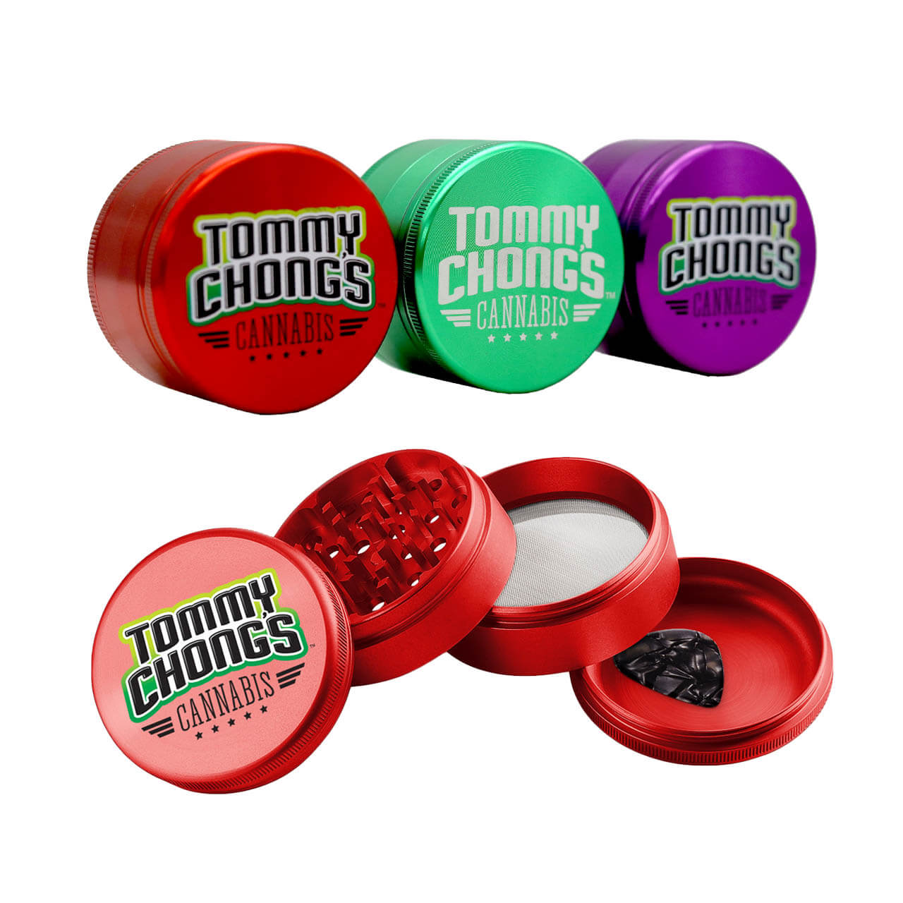 Beamer & Tommy Chong's Cannabis Aircraft Grade 4 Part Grinder | 63mm | Assorted Colors product image