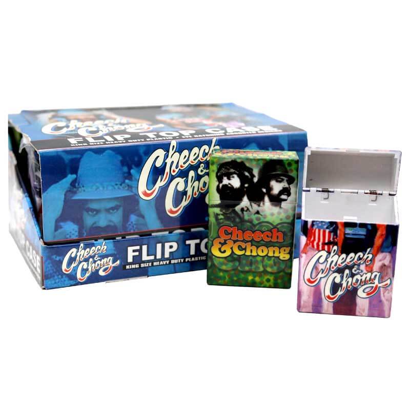 Cheech and Chong Plastic Pop Up Cigrette Case (CCH1)  | King | 12 Count Display | Assorted Colors product image