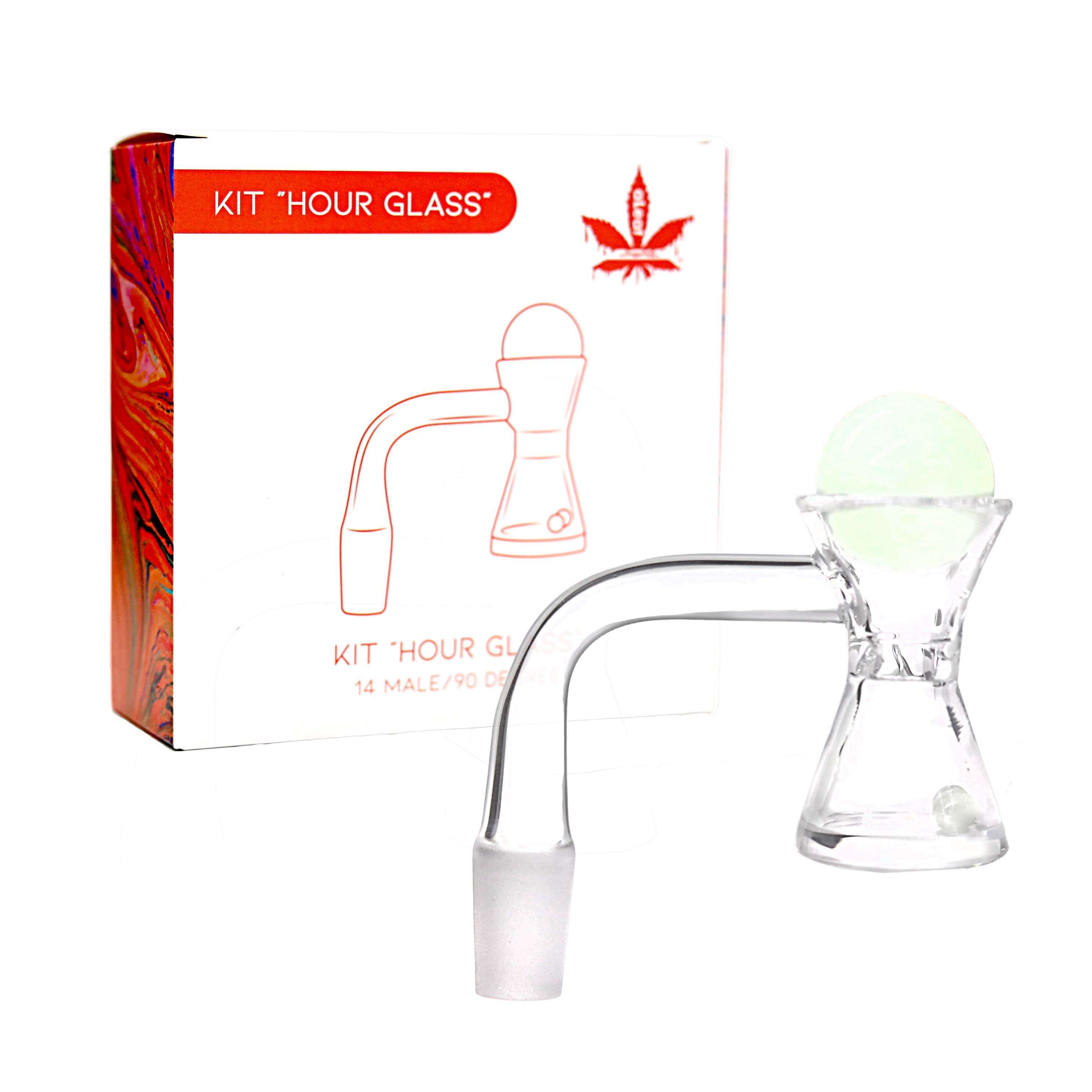 Aleaf Banger Spinner Kit "Hour Glass" with Two 6mm Glow In Dark Pearls (ALD-1019) | 14mm | Male product image