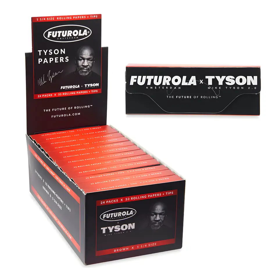 Futurola Tyson 2.0 Rolling Papers with Tips | 11/4 Size | 24 Count Display product image