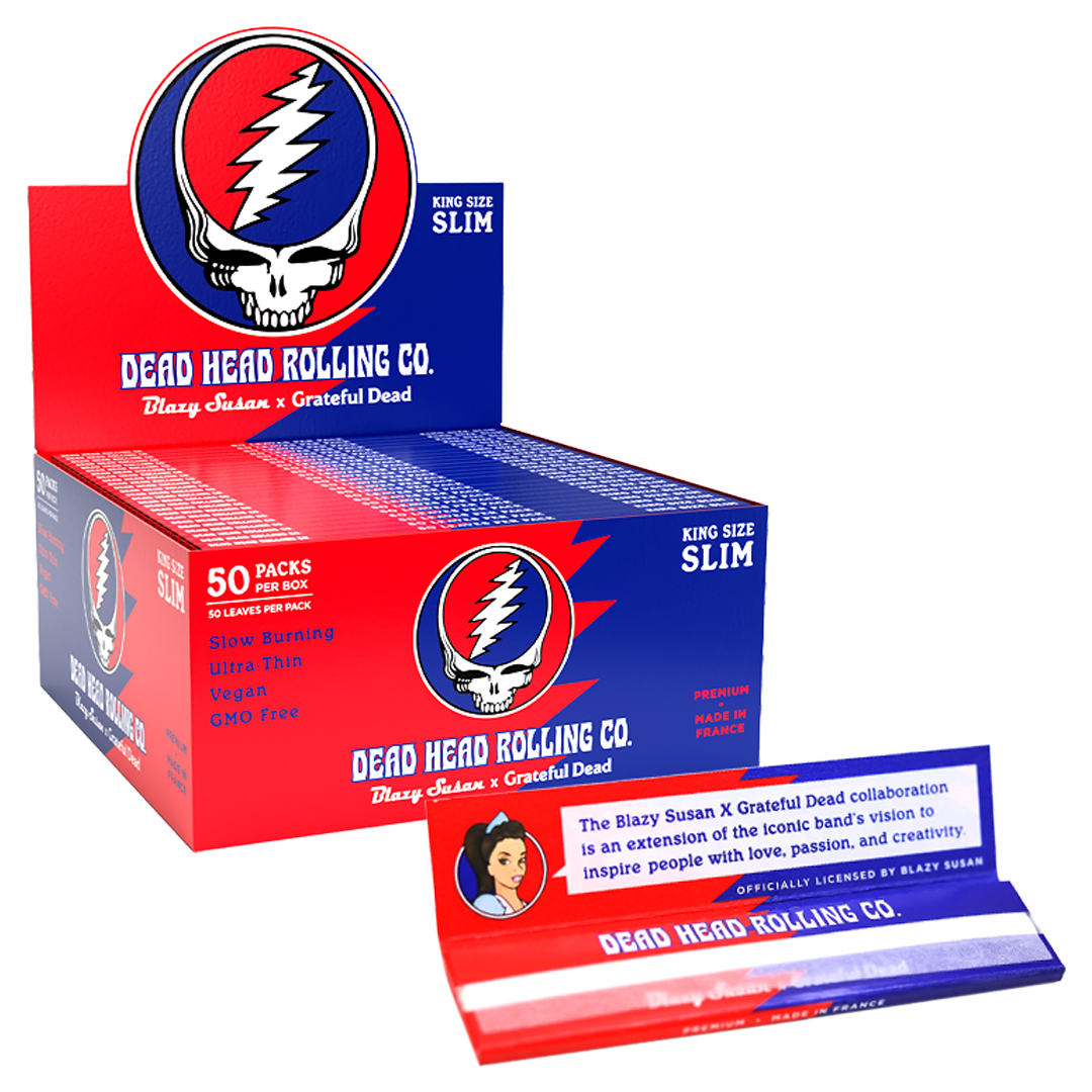 Blazy Susan X Grateful Dead Papers And Cones | Dead Head | King Size Slim Rolling Papers | 50 Pack product image