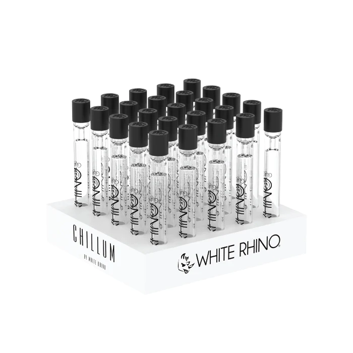 White Rhino Chillum With Silicone Cap (CH1001) | 25 Count Display product image