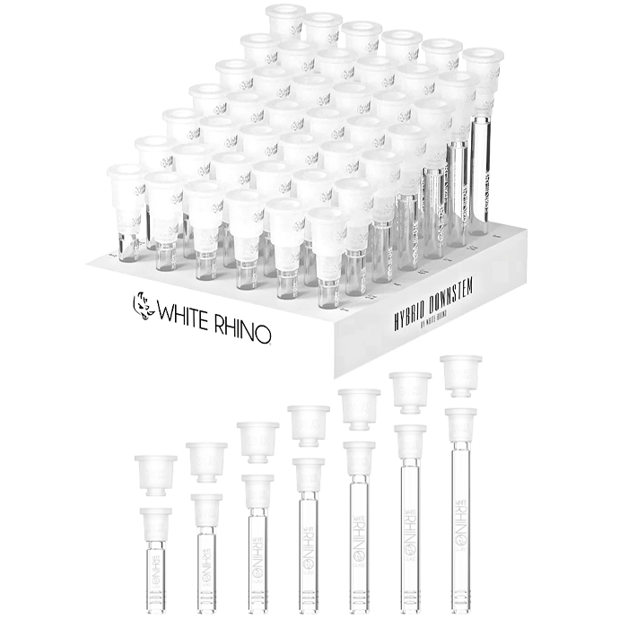 White Rhino Hybrid Glass Downstems (HD1001) | 42 Count Display product image