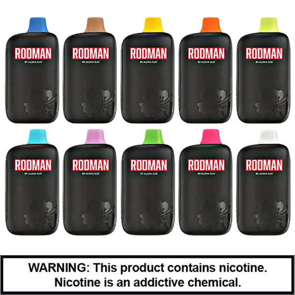 Rodman By Aloha Sun Rechargable Disposables | 5% Nicotine | 9100 Puffs | 10 Count Display product image