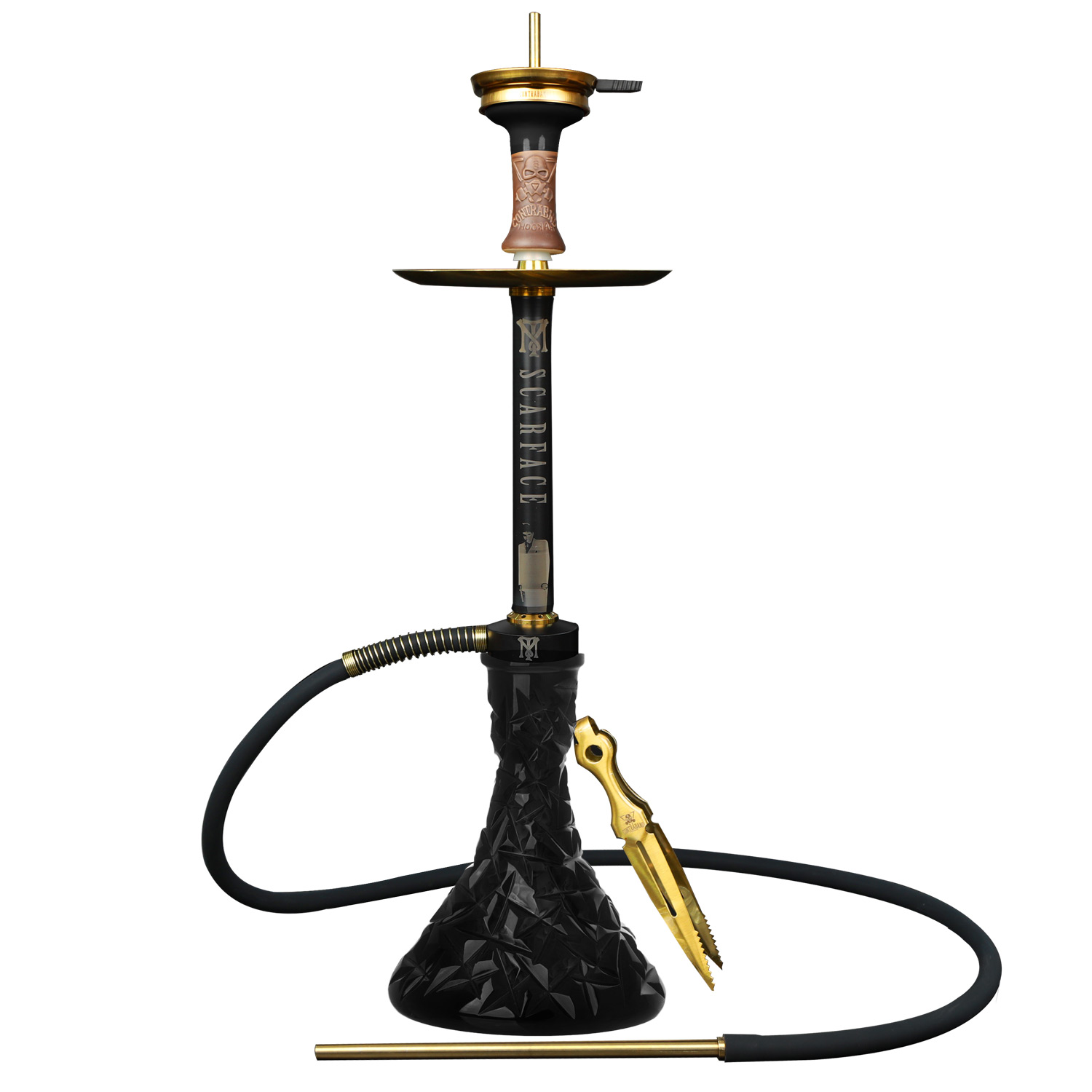 Contraband Scarface V2 Hookah (Gold Edition) | 24 inch | Assorted Colors product image